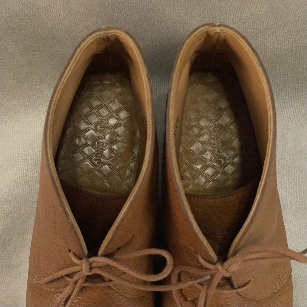 John Lobb Brown Grain Leather Elmer Chukka Boot UK 7.5 E US 8.5 D ($1,465)